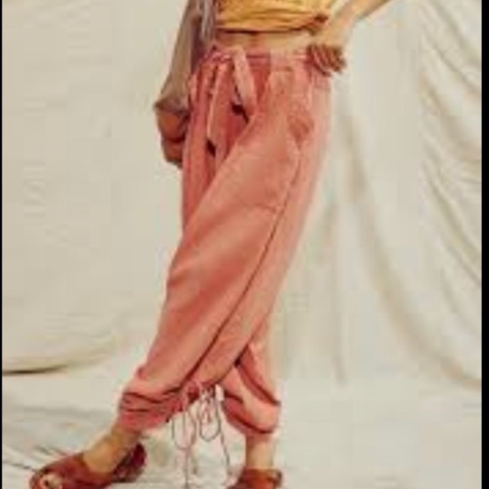 Free People Pink Drawstring Pants